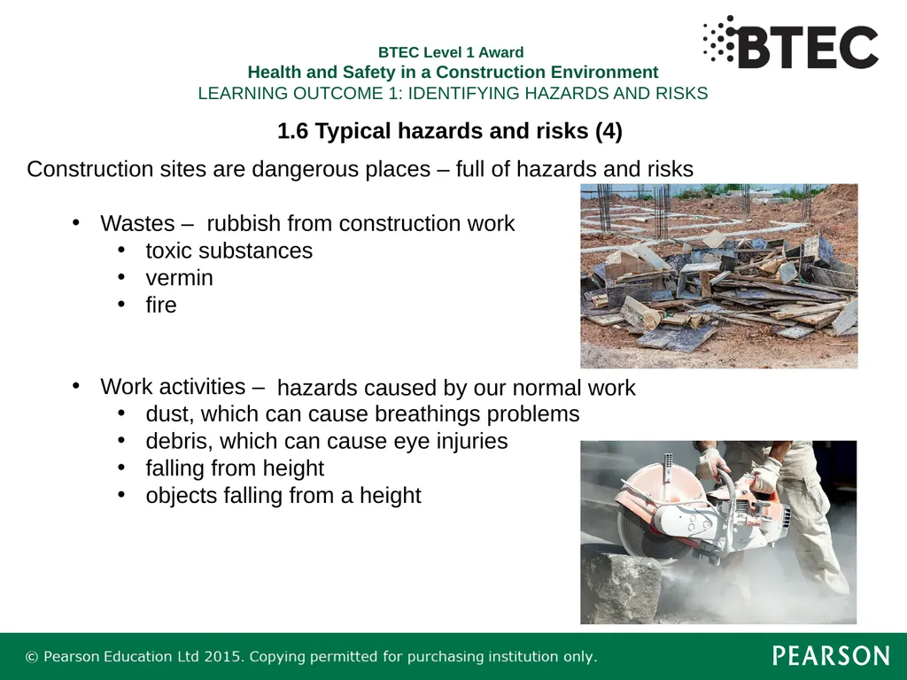 BTEC Level 1 Award Health and Safety in a - slide 6 of 22