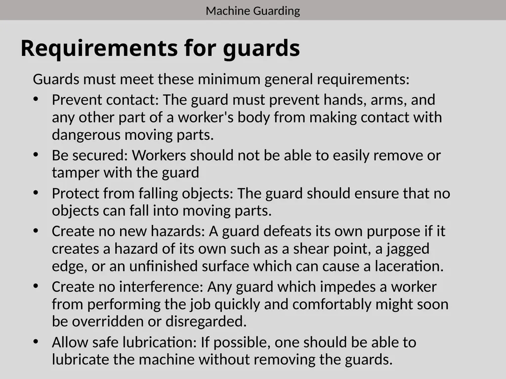 New Hire Training Machine Guarding Introduction - slide 7 of 10
