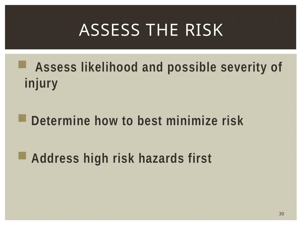 1 Hazard identification and Risk assessment Upon - slide 30 of 52