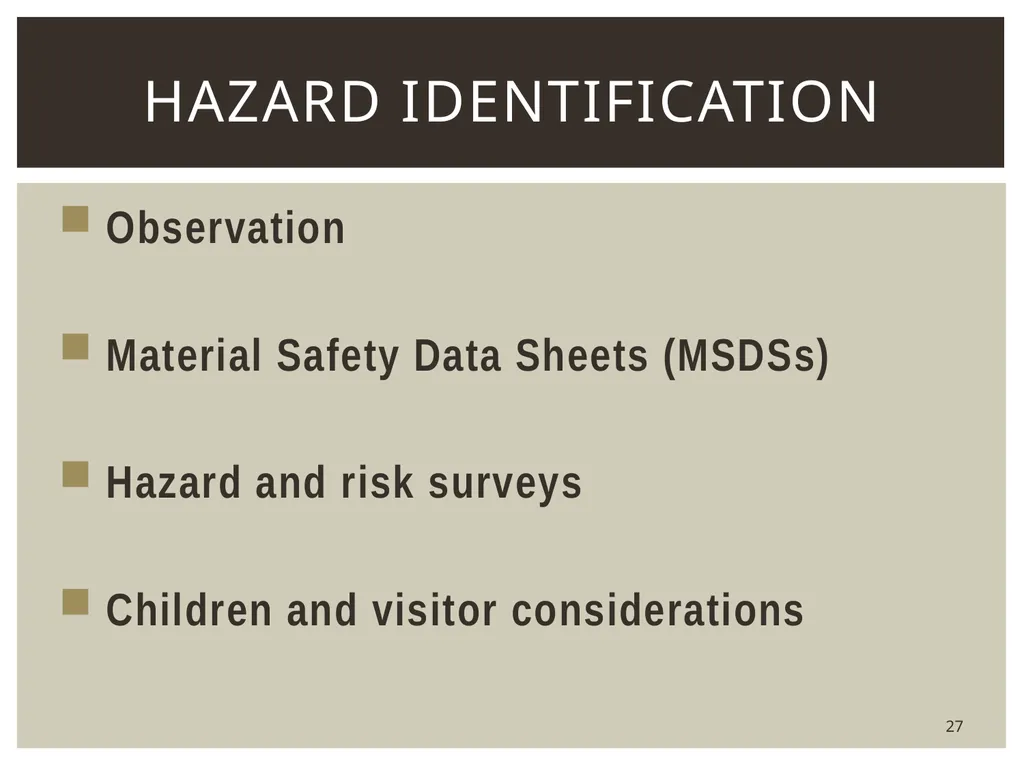 1 Hazard identification and Risk assessment Upon - slide 27 of 52