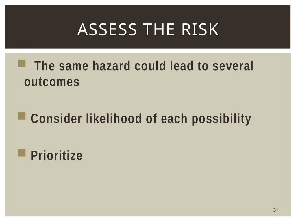 1 Hazard identification and Risk assessment Upon - slide 31 of 52