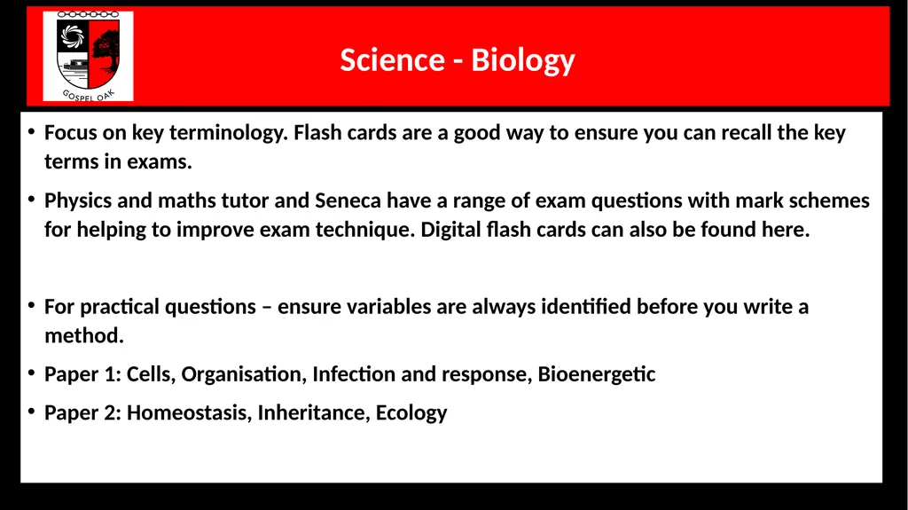 Y11 Core Subjects’ ‘Preparation for Success’ - slide 8 of 11