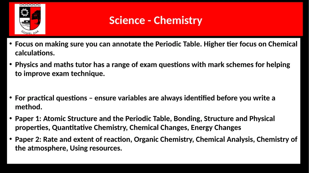 Y11 Core Subjects’ ‘Preparation for Success’ - slide 9 of 11
