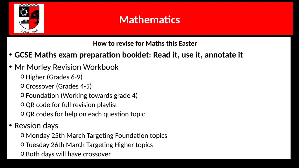 Y11 Core Subjects’ ‘Preparation for Success’ - slide 6 of 11