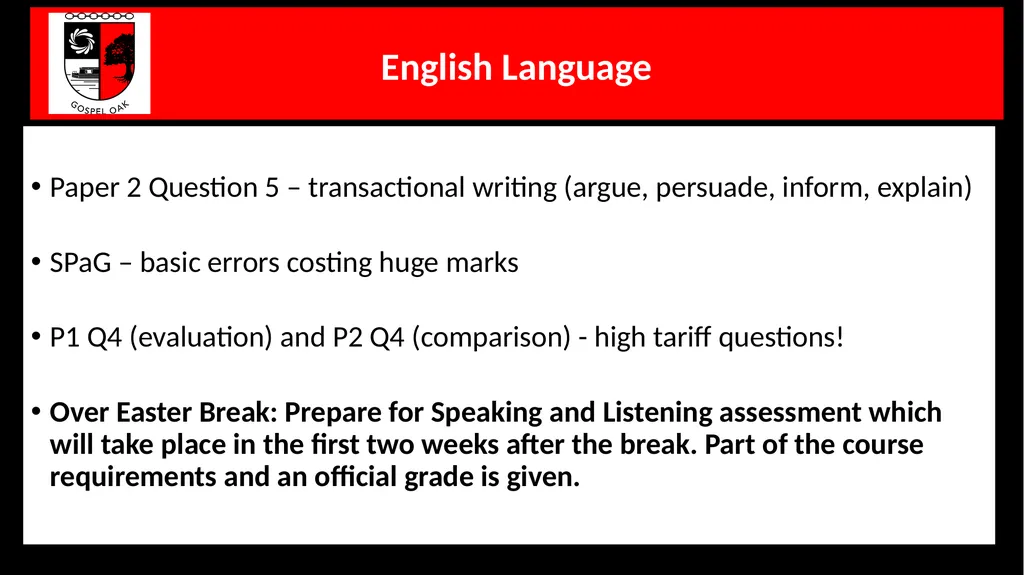 Y11 Core Subjects’ ‘Preparation for Success’ - slide 3 of 11