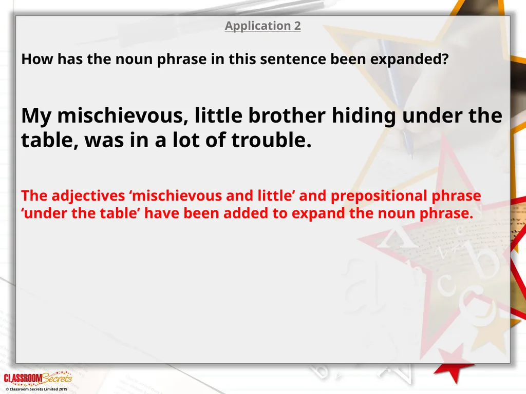 Year 5 – Spring Block 2 – Expanded Noun Phrases - slide 13 of 16