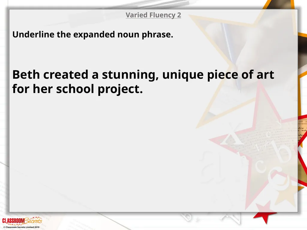 Year 5 – Spring Block 2 – Expanded Noun Phrases - slide 4 of 16