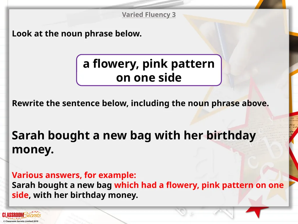 Year 5 – Spring Block 2 – Expanded Noun Phrases - slide 7 of 16