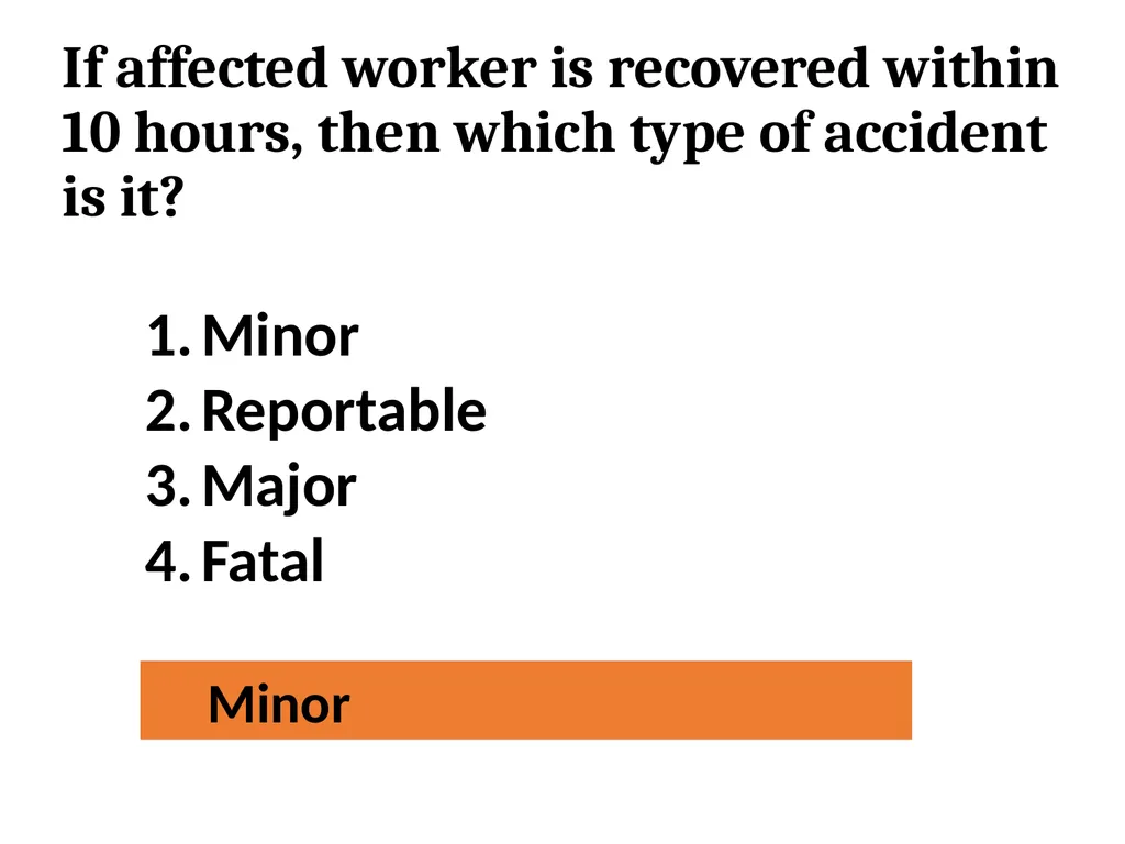 Que . Accident is ____________ Unfortunate - slide 10 of 26