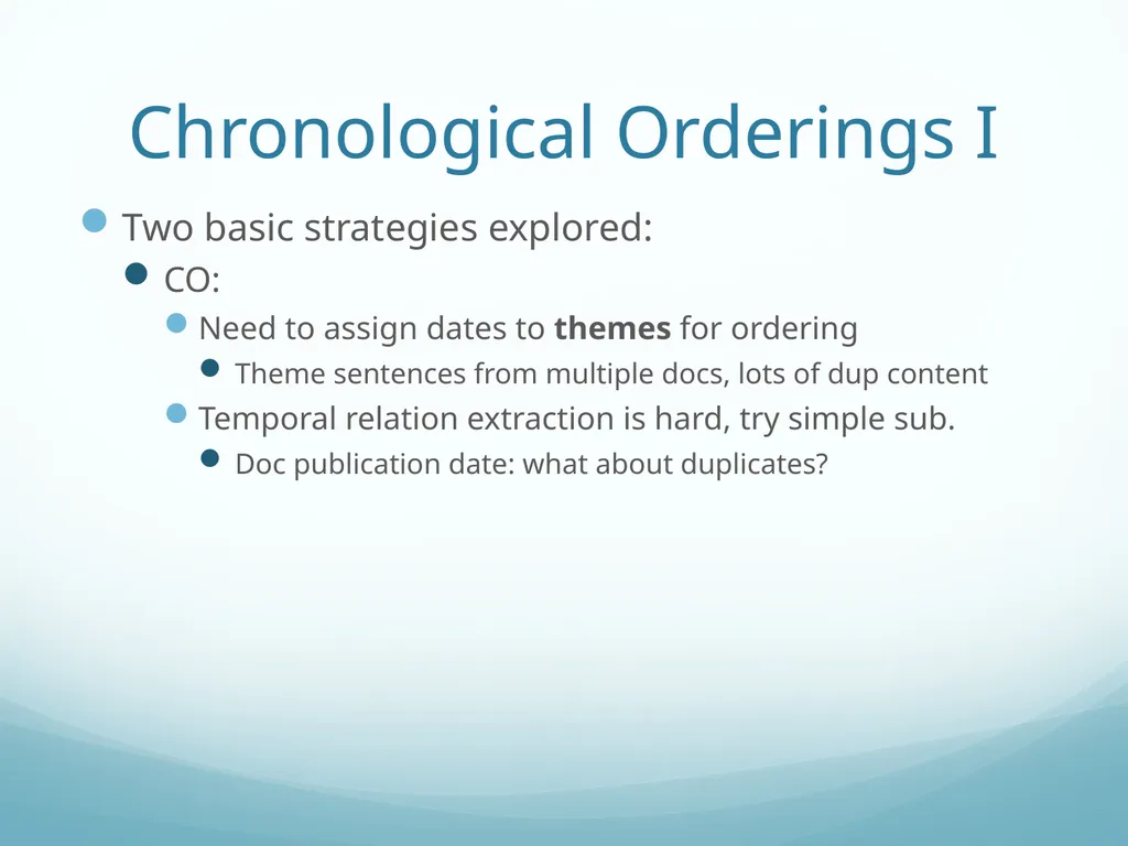 Topic-Orientation & Information Ordering Ling573 - slide 50 of 68
