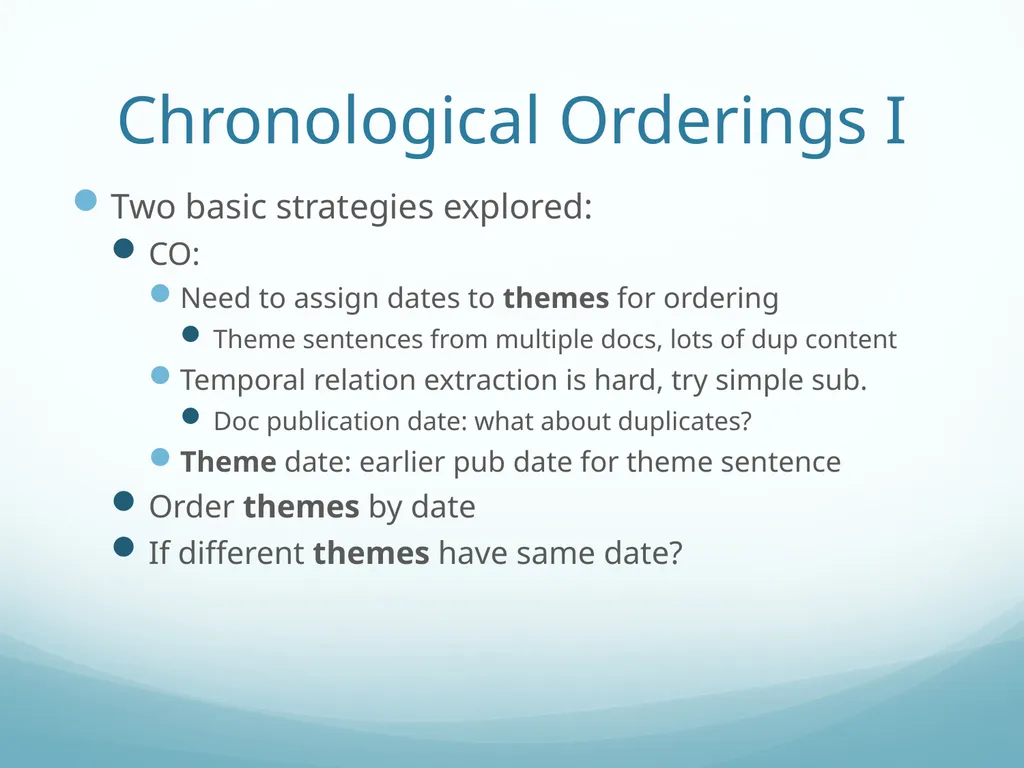 Topic-Orientation & Information Ordering Ling573 - slide 51 of 68