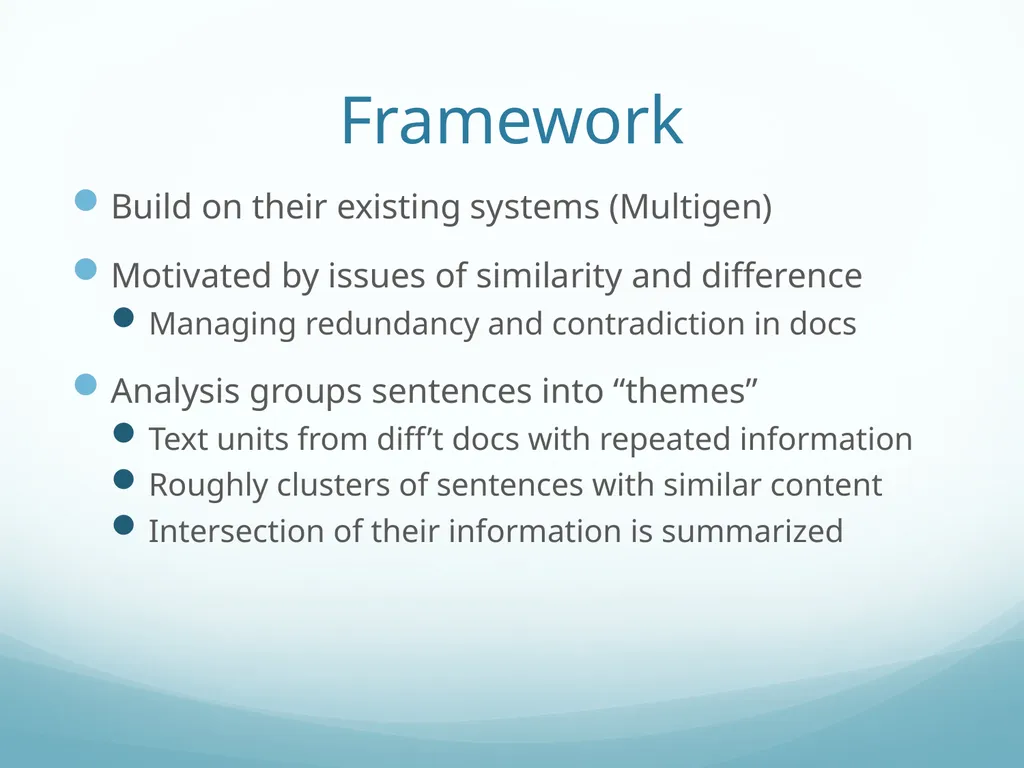 Topic-Orientation & Information Ordering Ling573 - slide 46 of 68