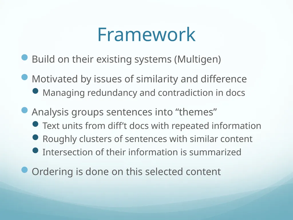 Topic-Orientation & Information Ordering Ling573 - slide 47 of 68