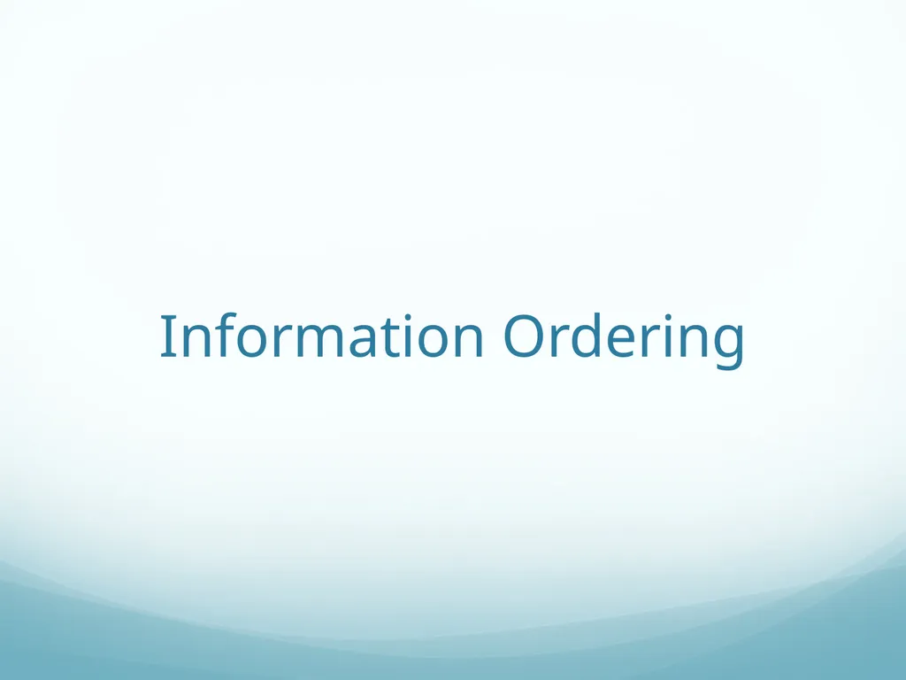 Topic-Orientation & Information Ordering Ling573 - slide 23 of 68