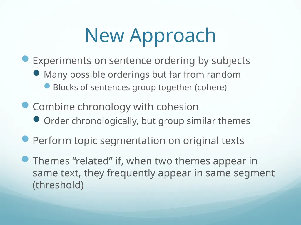 Topic-Orientation & Information Ordering Ling573 - slide 65 of 68