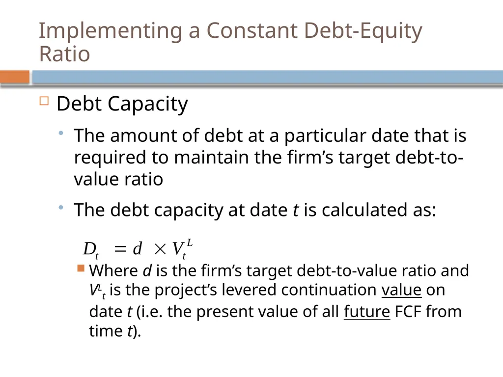 Valuation & Leverage Capital budgeting considering - slide 15 of 40