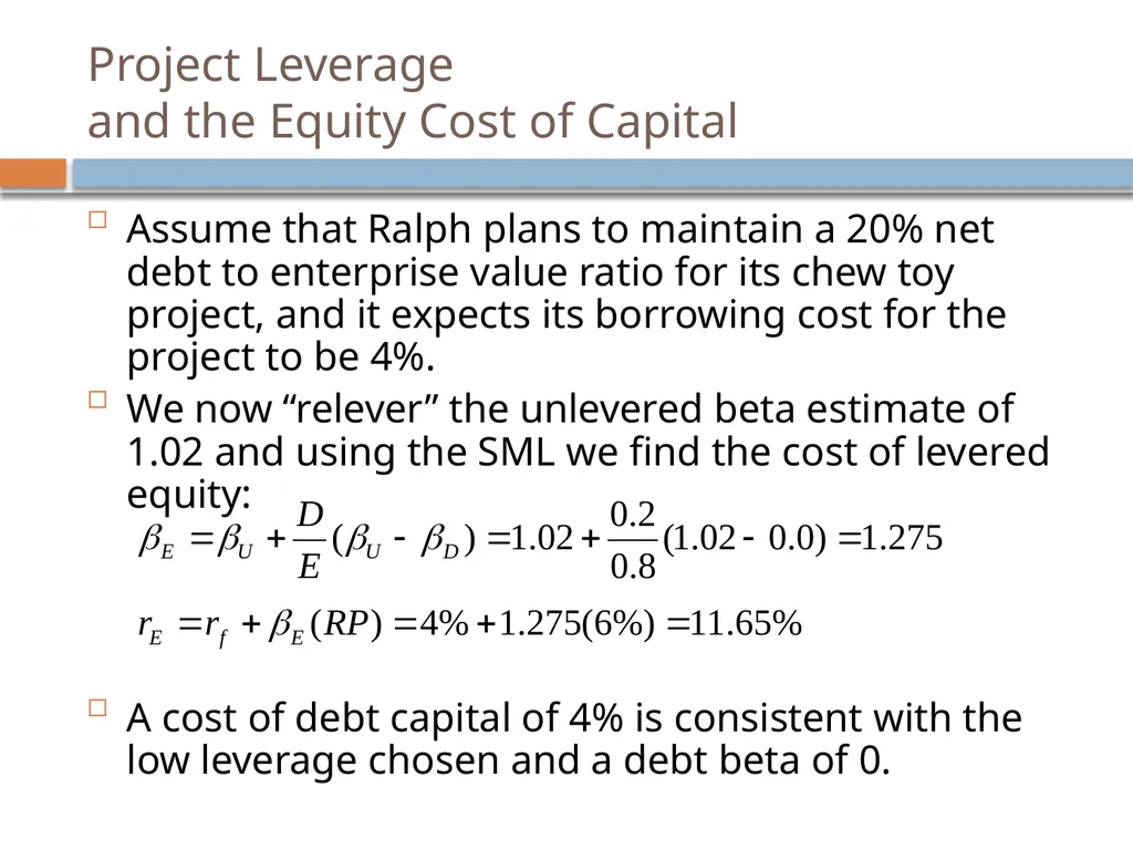 Valuation & Leverage Capital budgeting considering - slide 34 of 40