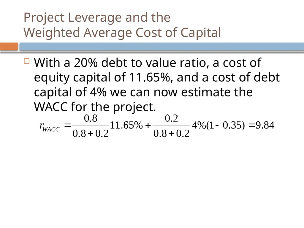 Valuation & Leverage Capital budgeting considering - slide 35 of 40