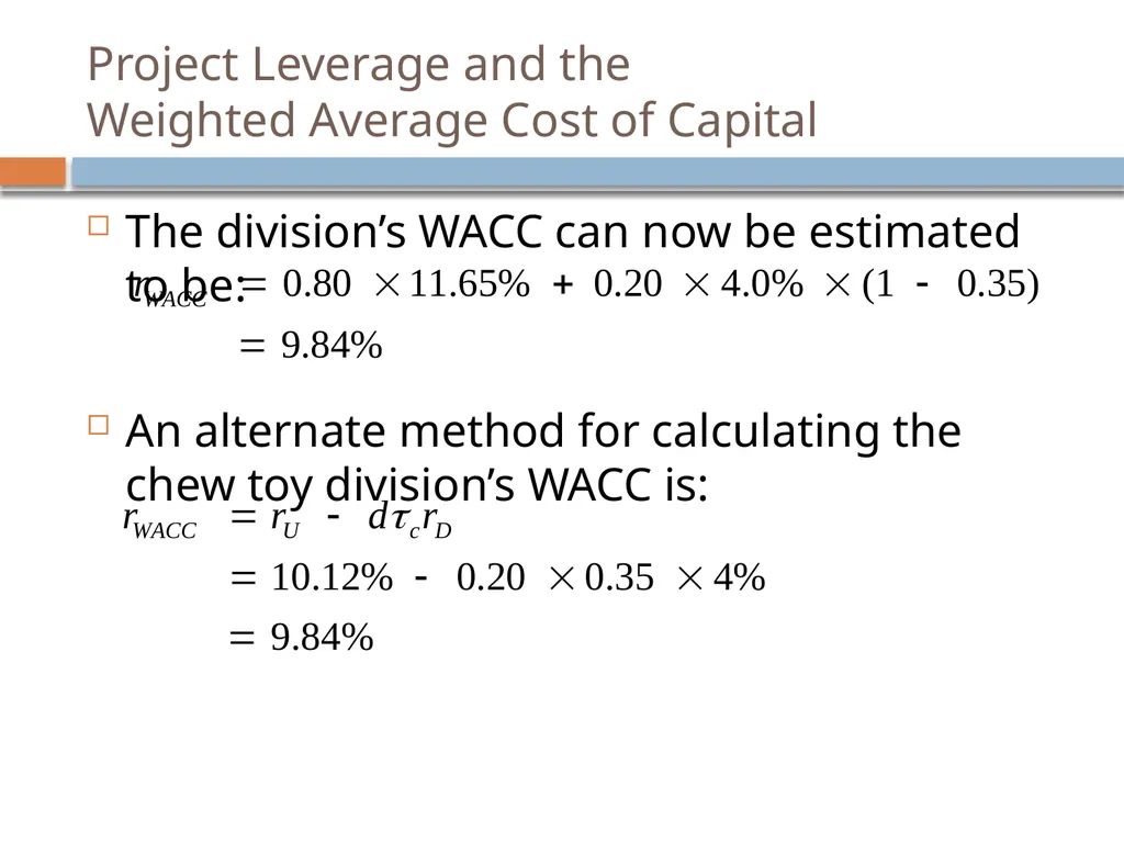 Valuation & Leverage Capital budgeting considering - slide 40 of 40