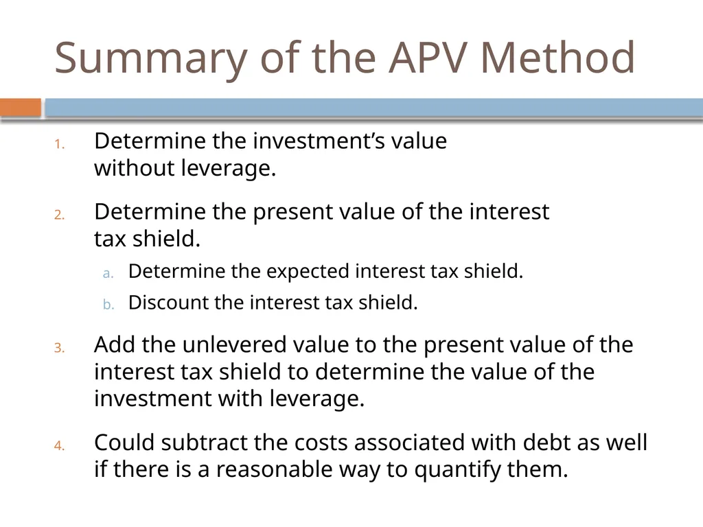 Valuation & Leverage Capital budgeting considering - slide 25 of 40