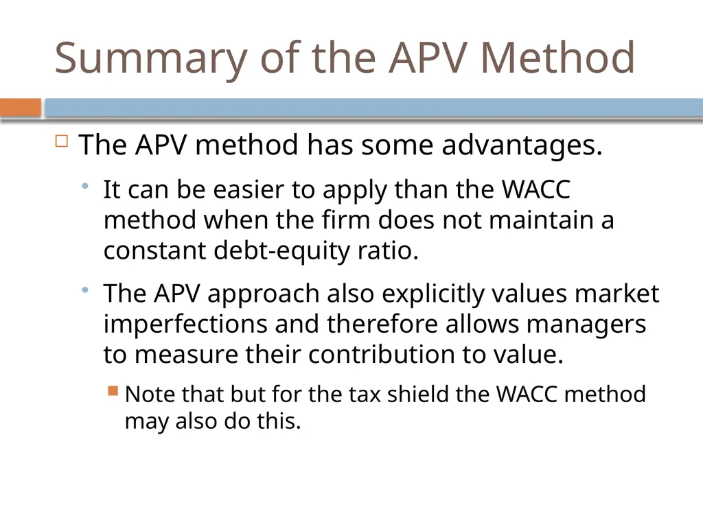 Valuation & Leverage Capital budgeting considering - slide 26 of 40