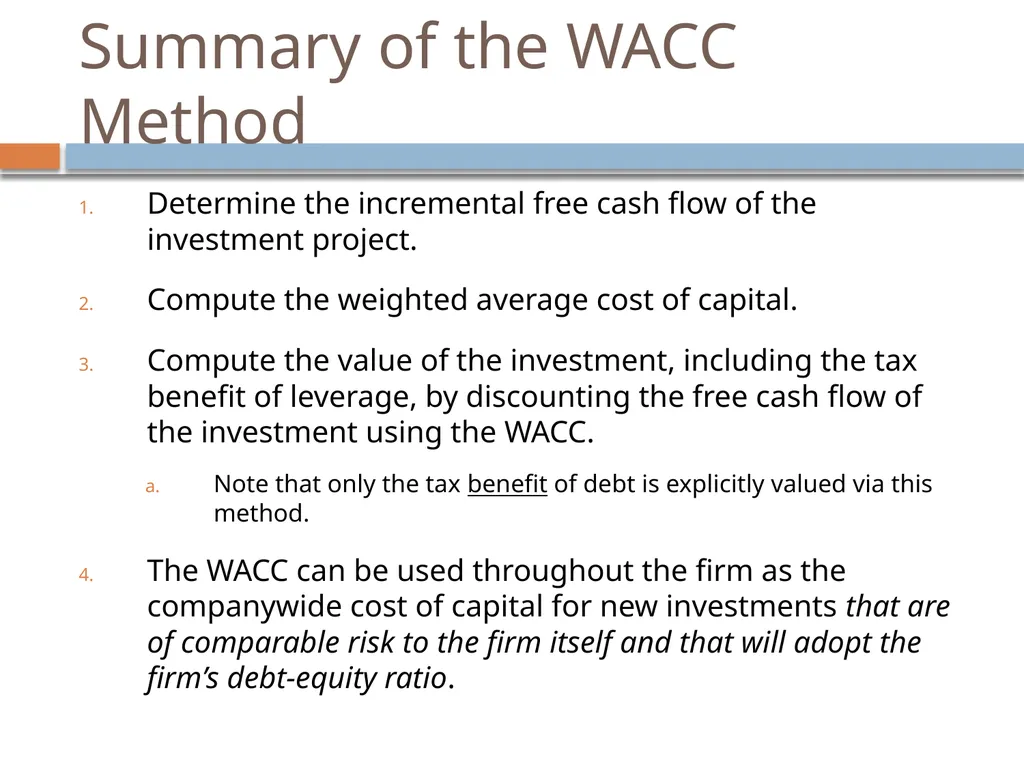 Valuation & Leverage Capital budgeting considering - slide 10 of 40