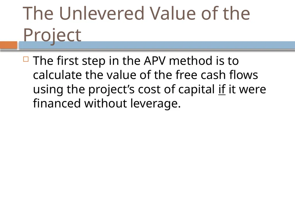 Valuation & Leverage Capital budgeting considering - slide 18 of 40