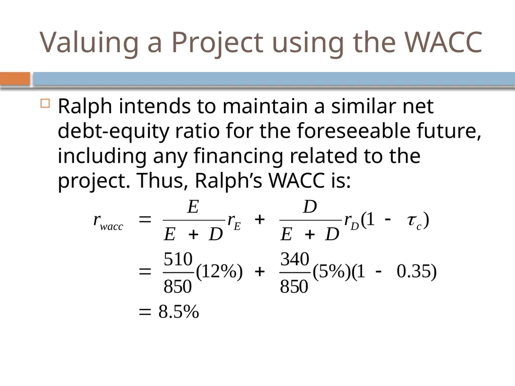 Valuation & Leverage Capital budgeting considering - slide 8 of 40