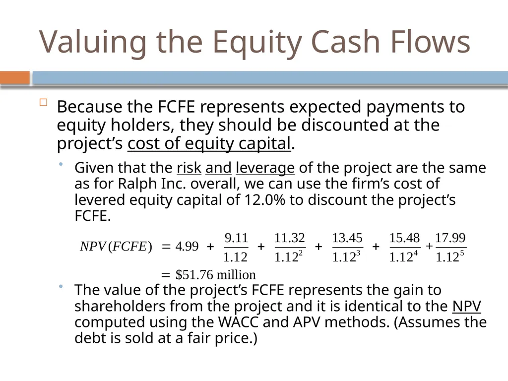 Valuation & Leverage Capital budgeting considering - slide 29 of 40