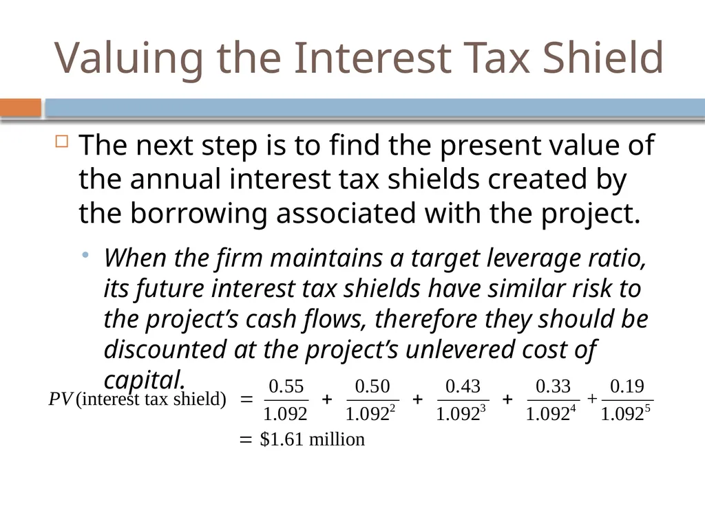 Valuation & Leverage Capital budgeting considering - slide 23 of 40