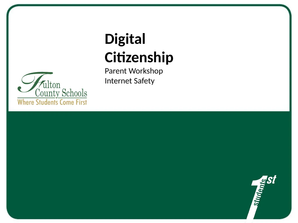 Digital Citizenship Parent Workshop Internet - slide 1 of 14