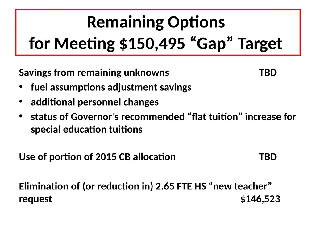 HINGHAM PUBLIC SCHOOLS March 30, 2015 Revised - slide 6 of 9
