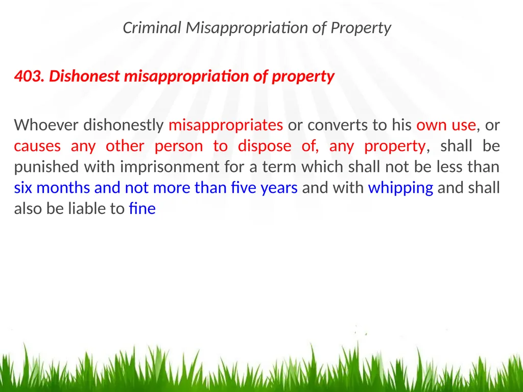 OFFENCES AGAINST PROPERTY PENAL CODE (ACT 574) - slide 4 of 8