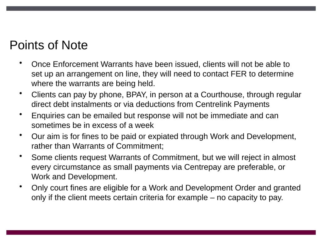 Fines Enforcement Registry Introduction The Fines - slide 18 of 19