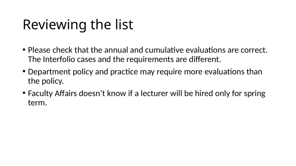 Lecturer Entitlements and Evaluations: who gets - slide 9 of 10