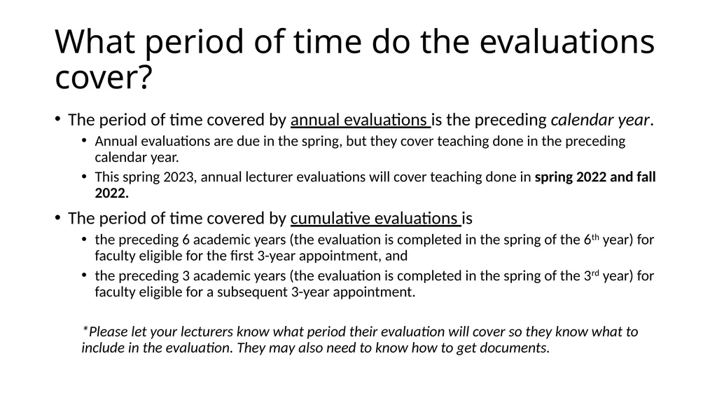 Lecturer Entitlements and Evaluations: who gets - slide 5 of 10