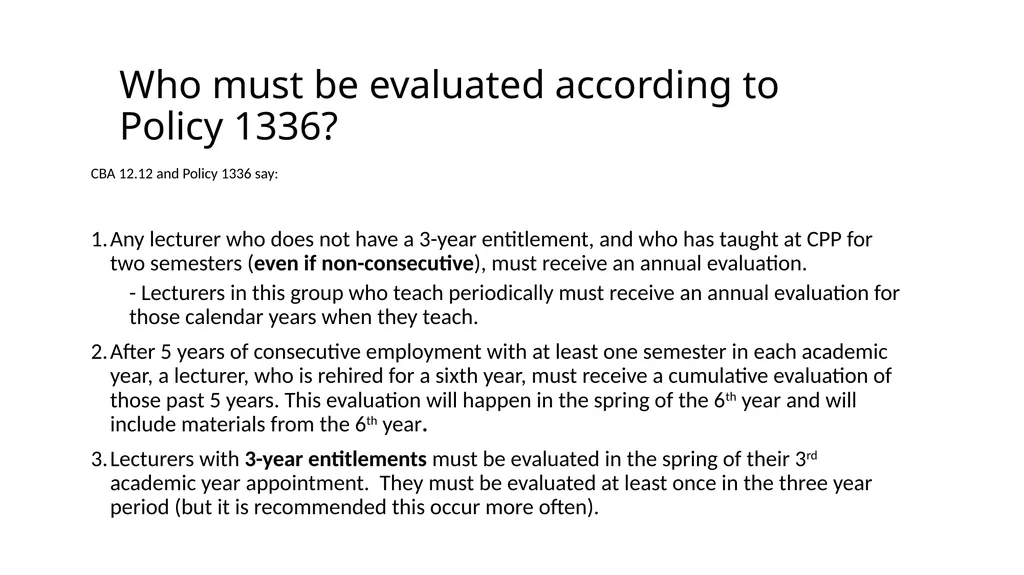 Lecturer Entitlements and Evaluations: who gets - slide 3 of 10