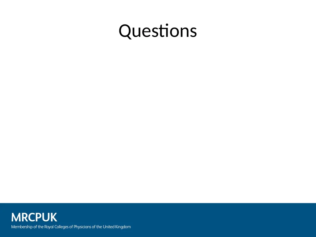 Membership of the Royal Colleges of Physicians of - slide 38 of 39