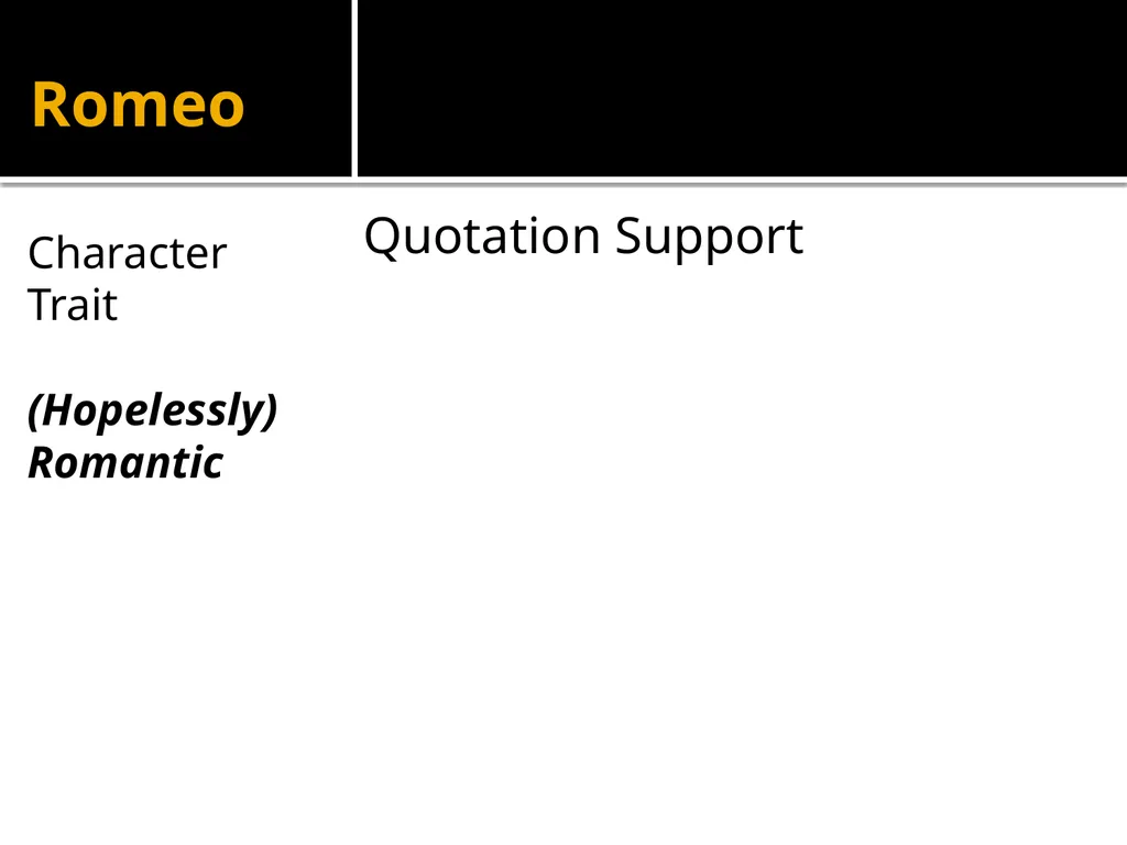 Romeo and Juliet Quotation Analysis: On your Final - slide 49 of 53
