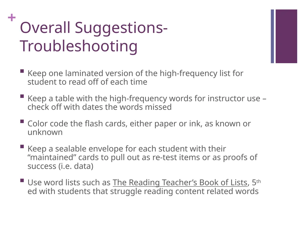 Intervention in a Flash Presented By: Karen Brown - slide 20 of 23