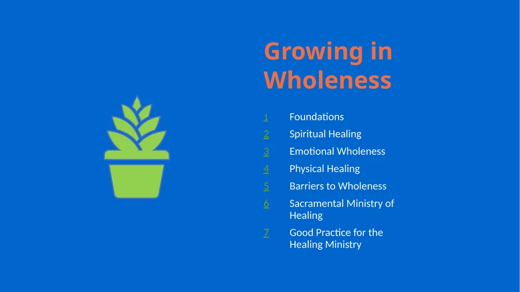 Growing in Wholeness A Practical Course to - slide 2 of 193