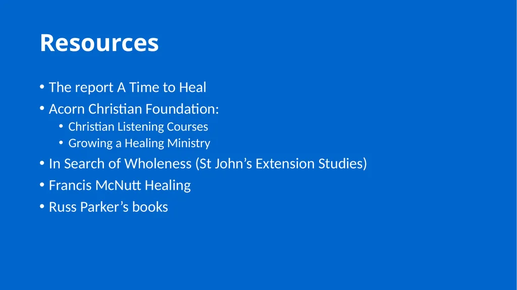 Growing in Wholeness A Practical Course to - slide 191 of 193