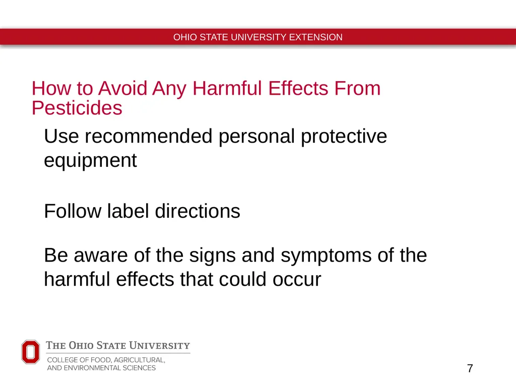 Ohio Pesticide Applicator Training Unit 6 Harmful - slide 7 of 12