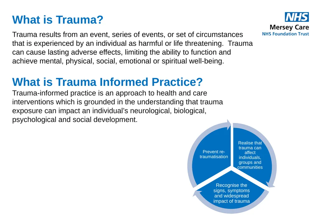 Trauma Informed Safeguarding Practice: Briefing - slide 2 of 8