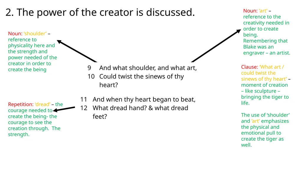 How does Blake present power in the poem ‘The - slide 9 of 14
