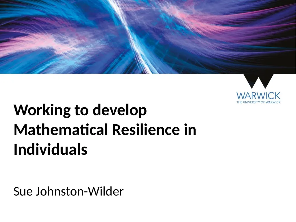 Working to develop Mathematical Resilience in - slide 1 of 24