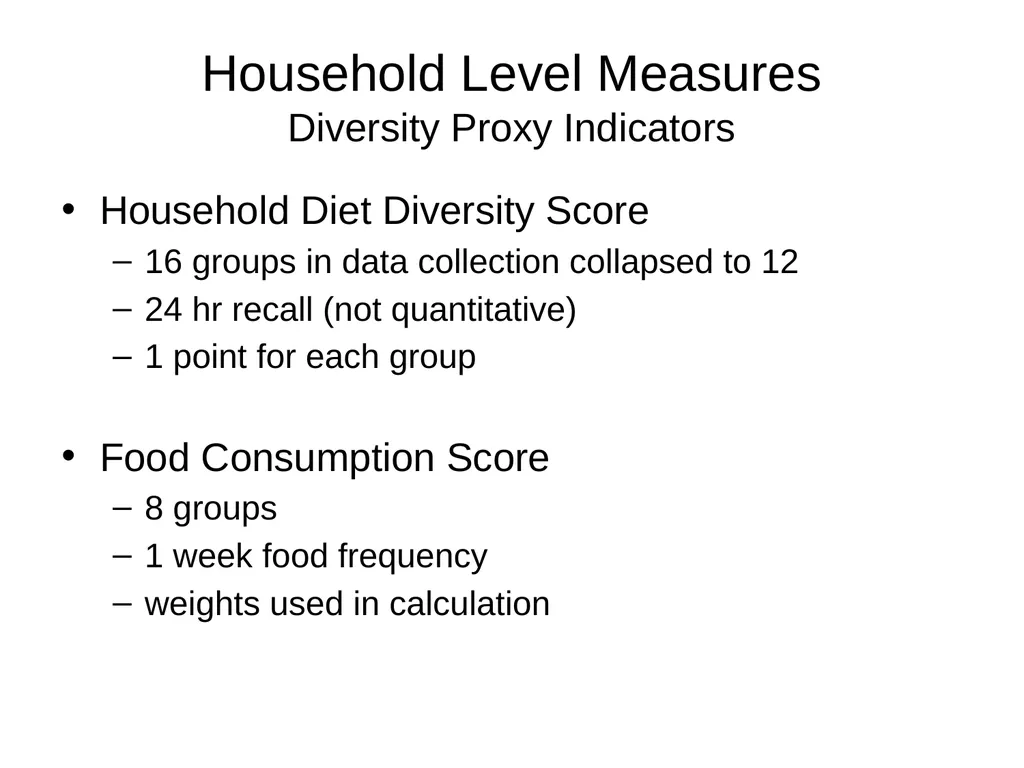 Diet Matters: Approaches and Indicators to Assess - slide 11 of 16