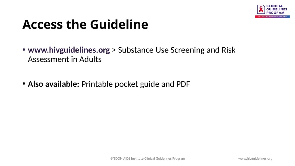 Substance Use Screening and Risk Assessment in - slide 22 of 22