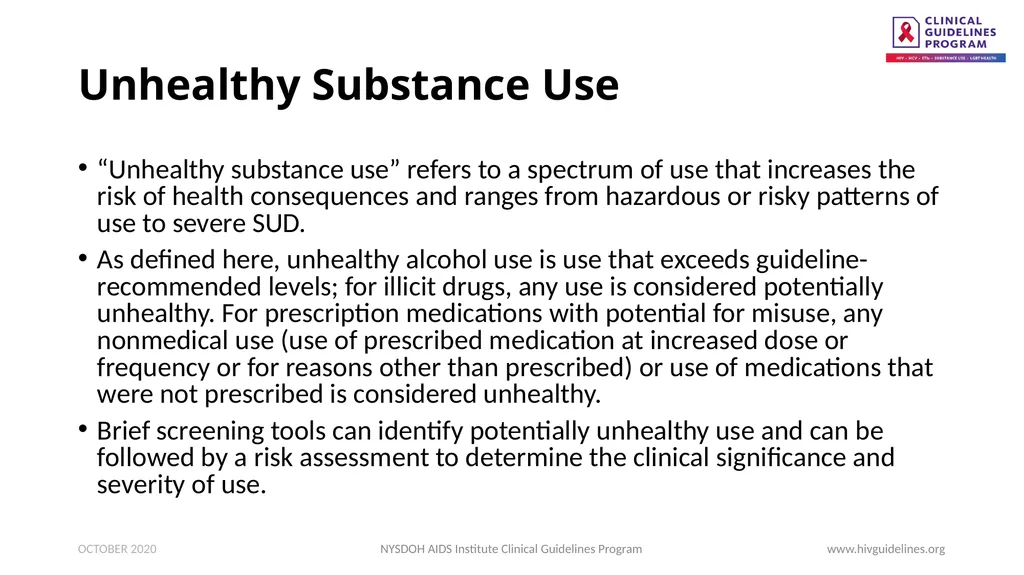 Substance Use Screening and Risk Assessment in - slide 3 of 22