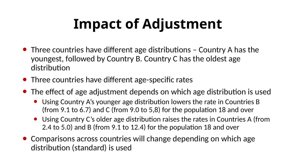 To Age-Adjust or Not To Age-Adjust? Objectives WG - slide 21 of 22
